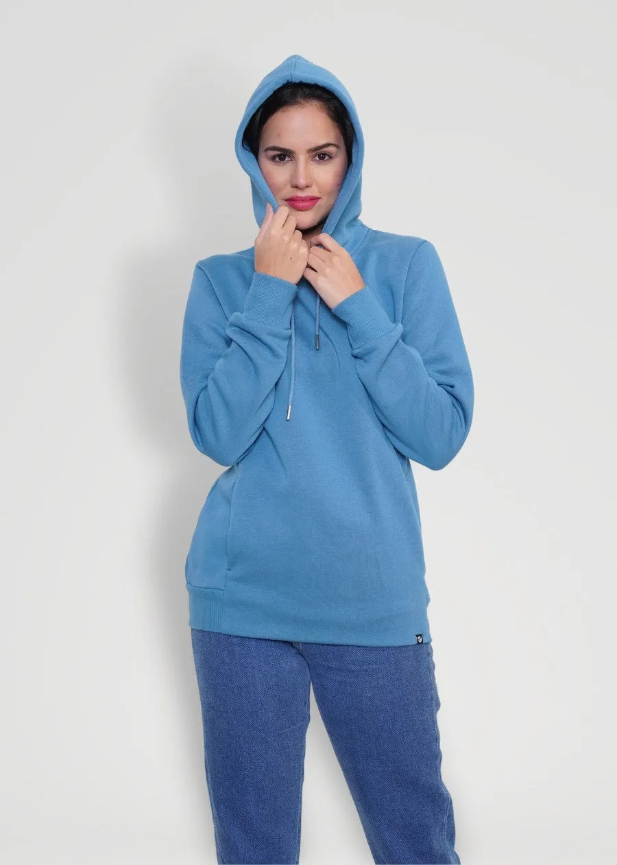 Women Fleece Hoodie Sweatshirt | Denim Blue | Pronk