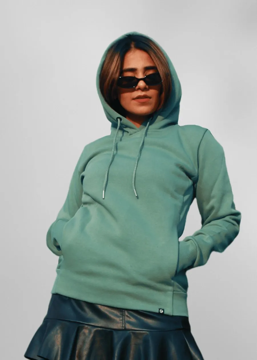 Women Fleece Hoodie Sweatshirt | Olive Green | Pronk