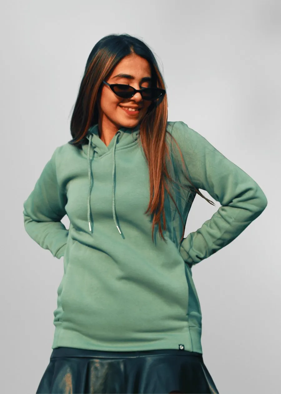 Women Fleece Hoodie Sweatshirt | Olive Green | Pronk