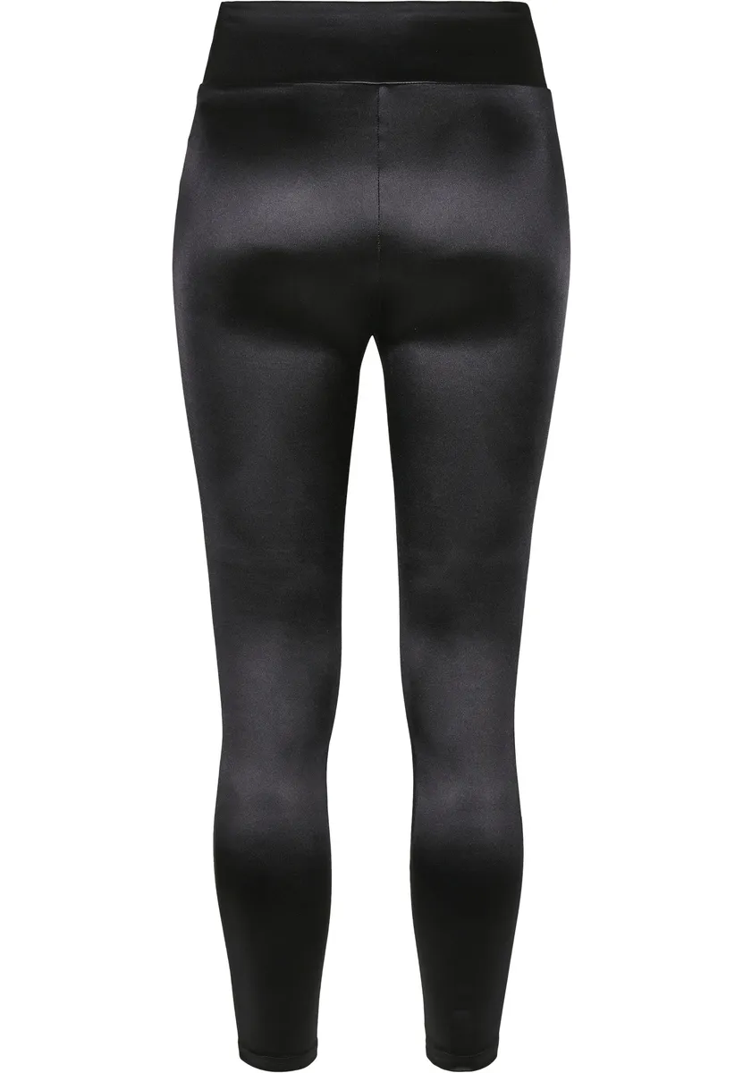 Women's pants (leggings) URBAN CASSICS - Shiny High Waist Leggings - black - TB3789  -  Metal-shop