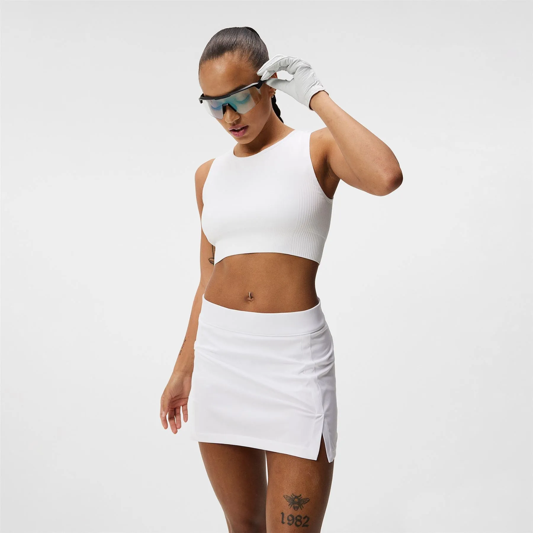 Womens Rafiki Seamless Jersey Sports Bra White - SS24