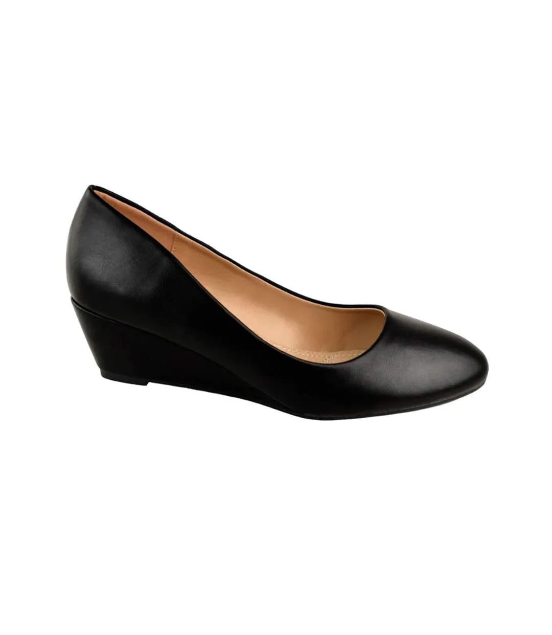 Womens/ladies kieran low wedge court shoes black Where´s That From