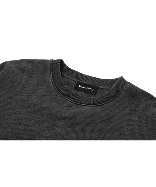 WOOALONG  |Crew Neck Unisex Street Style Long Sleeves Cotton