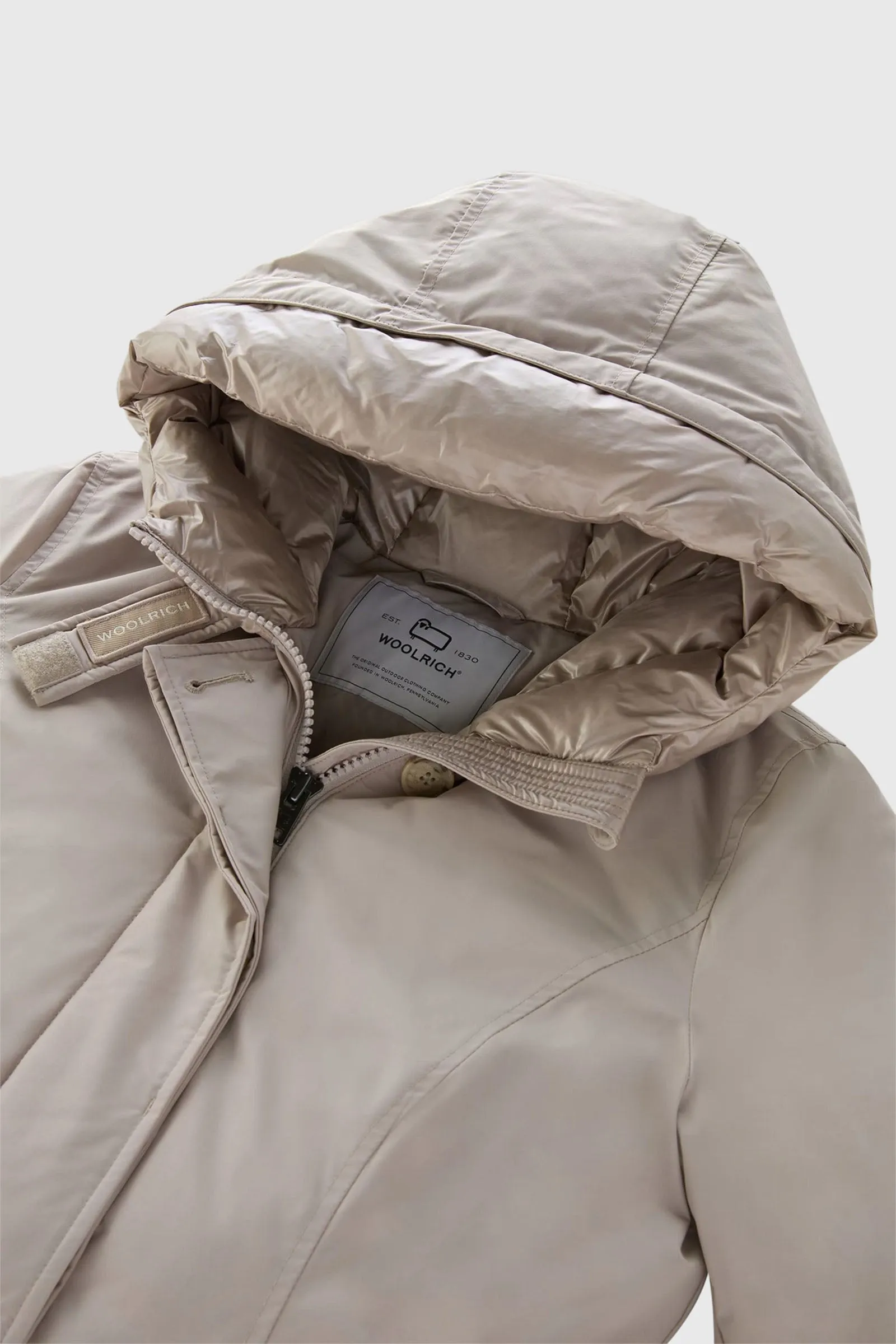 Woolrich Arctic Parka Luxury Urban Touch Taupe Piumino Grigio