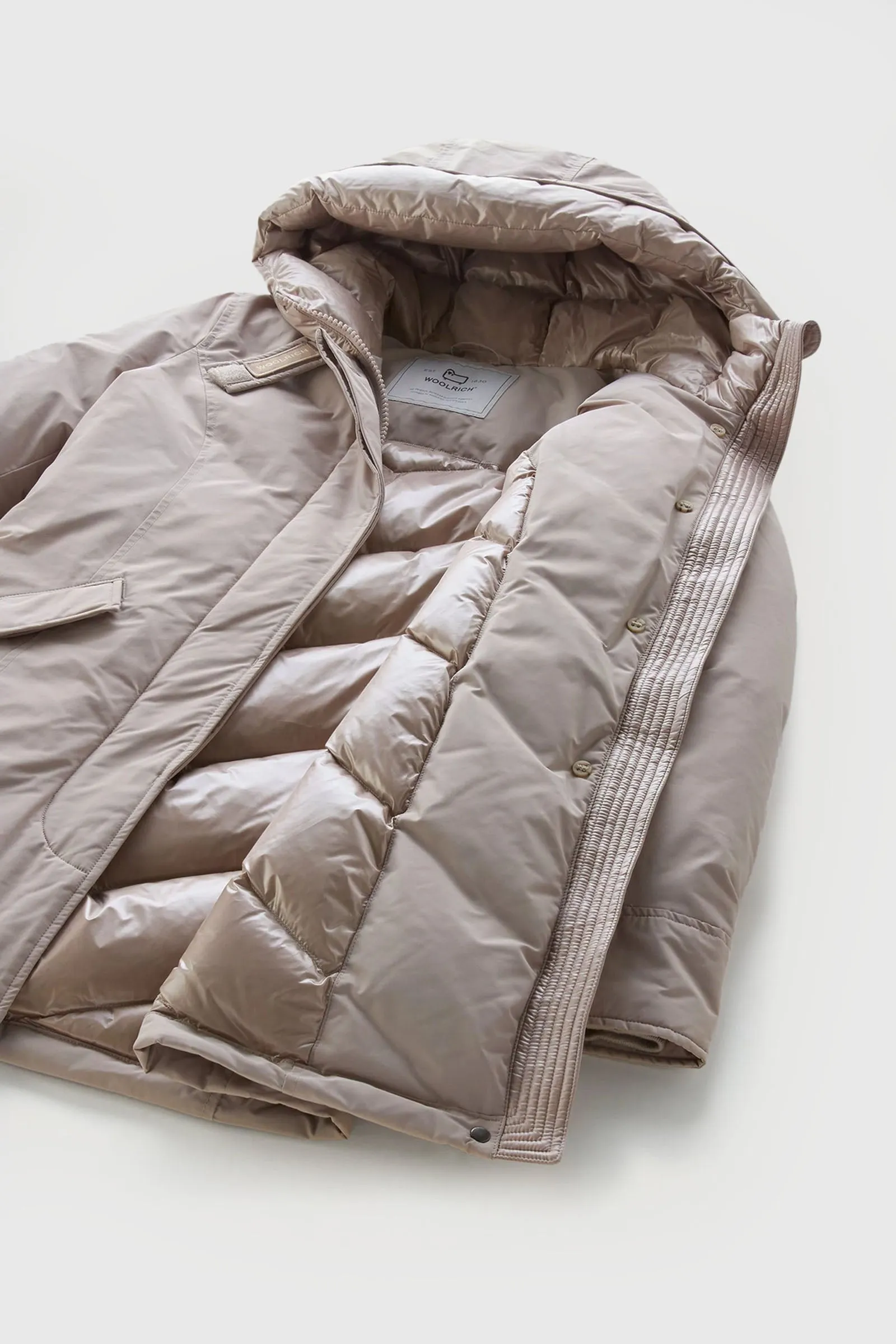 Woolrich Arctic Parka Luxury Urban Touch Taupe Piumino Grigio