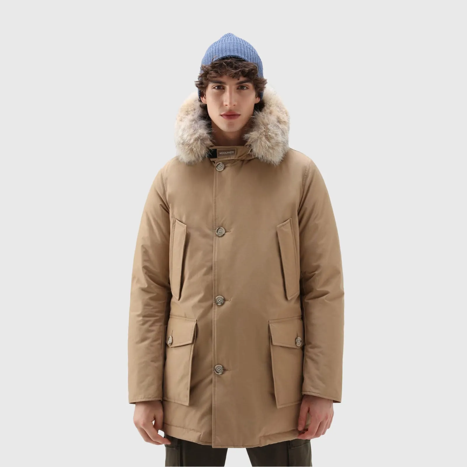 Woolrich Arctic Parka Ramar Cloth con Pelliccia Removibile Beige