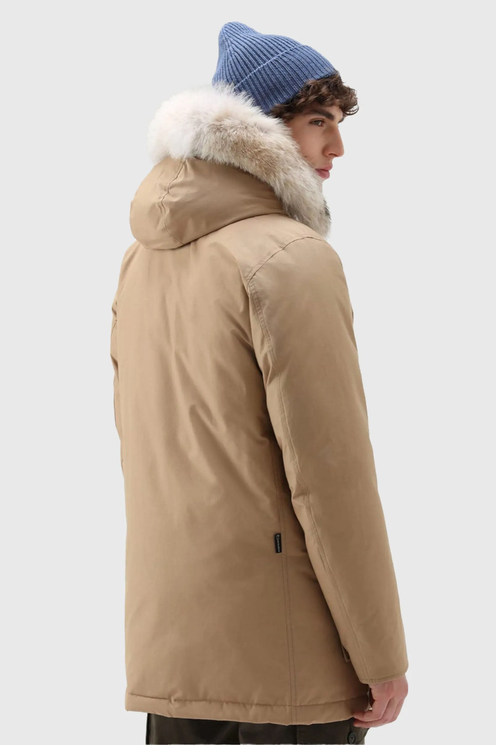 Woolrich Arctic Parka Ramar Cloth con Pelliccia Removibile Beige