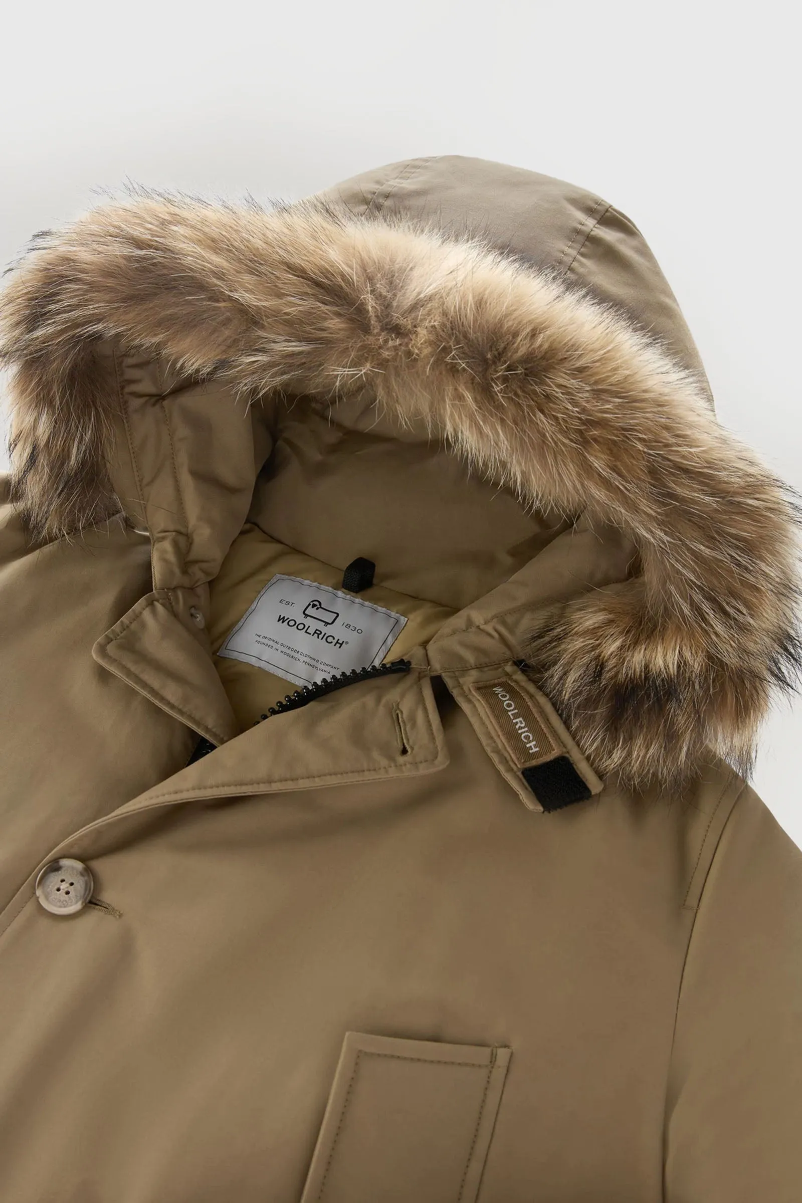 Woolrich Arctic Parka Ramar Cloth con Pelliccia Removibile Beige