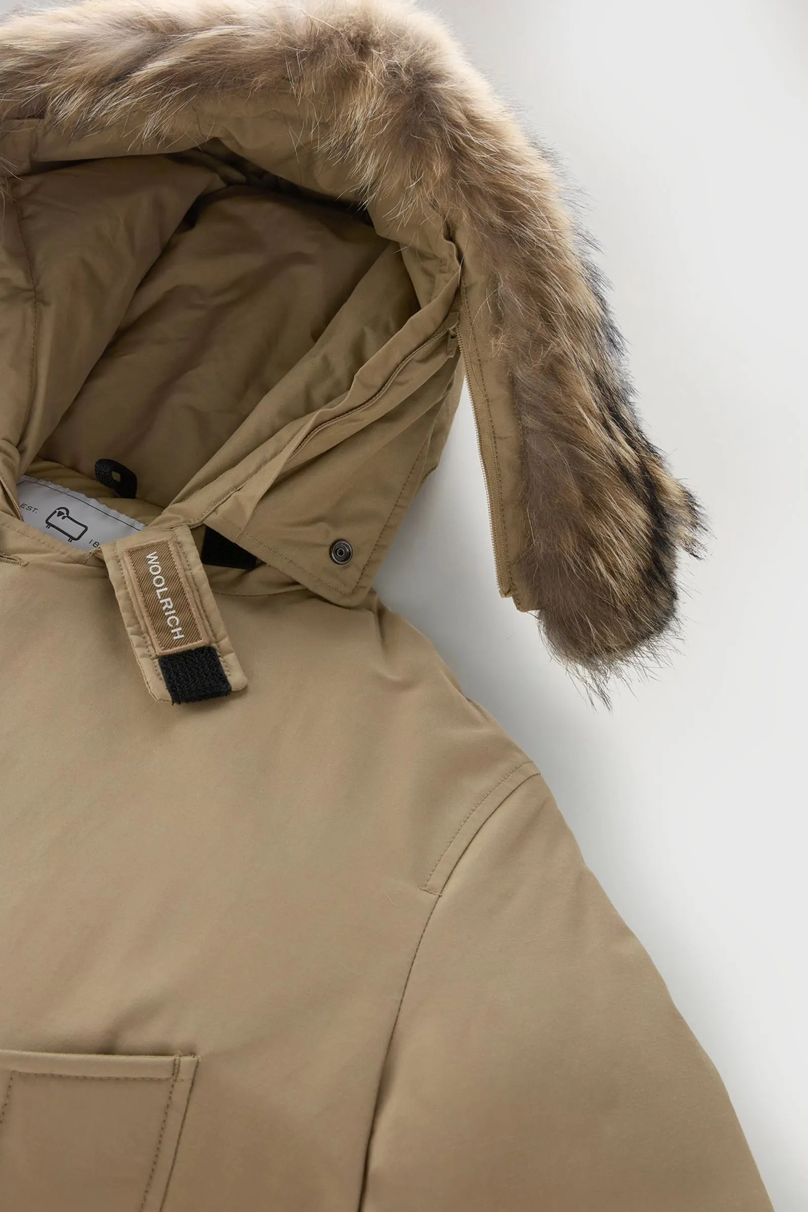 Woolrich Arctic Parka Ramar Cloth con Pelliccia Removibile Beige