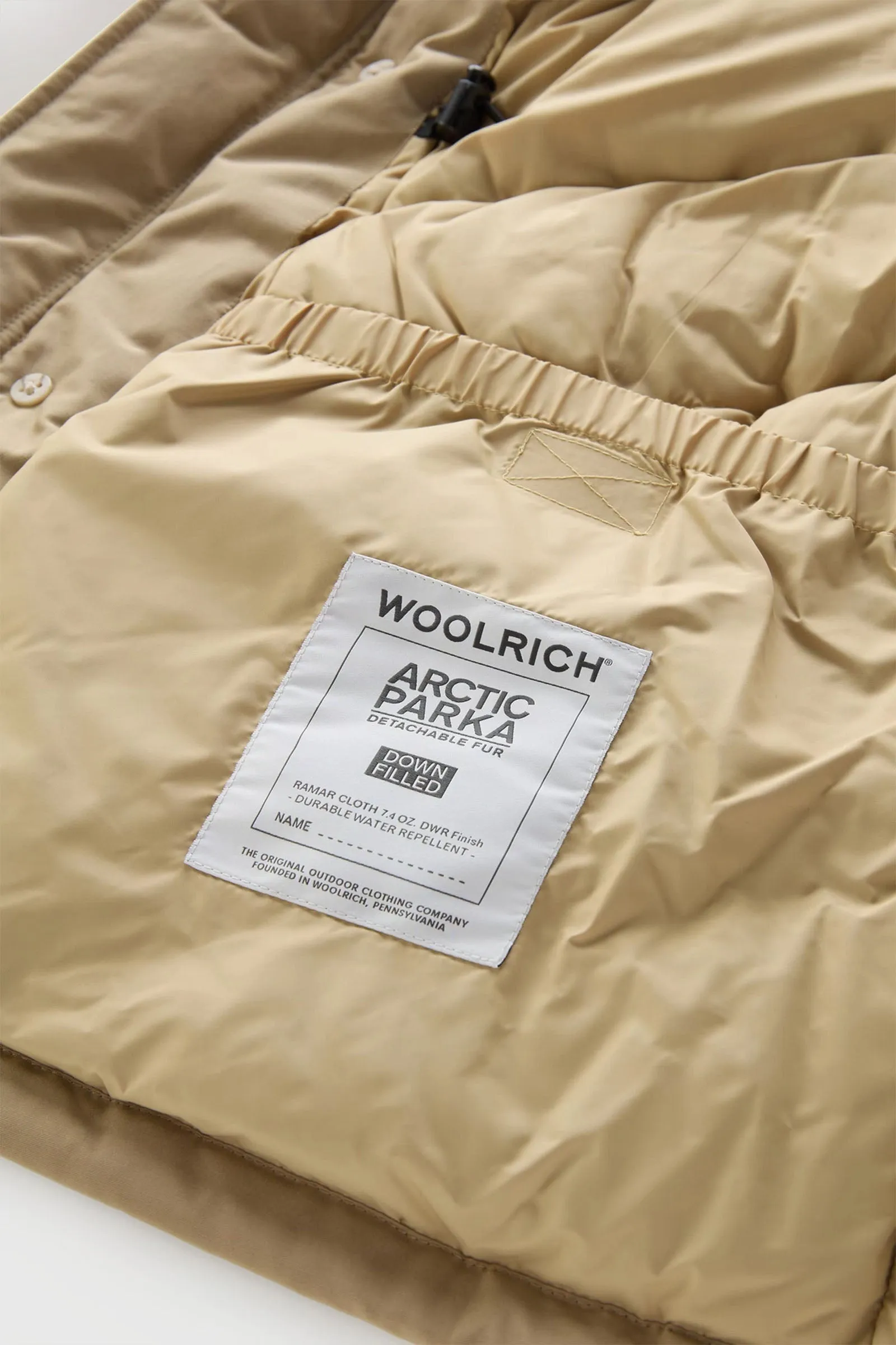 Woolrich Arctic Parka Ramar Cloth con Pelliccia Removibile Beige