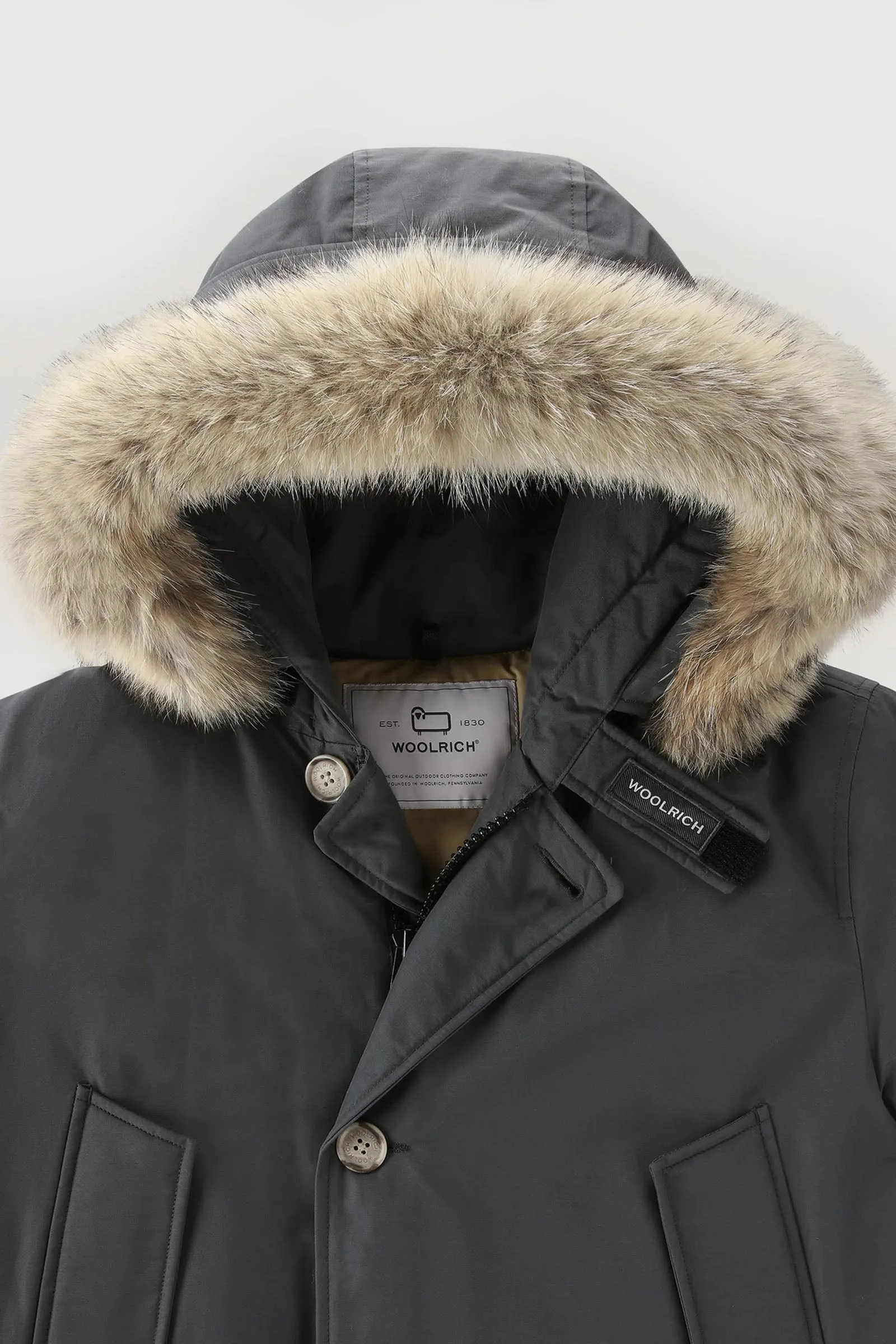 Woolrich Arctic Parka Ramar Cloth con Pelliccia Removibile Grigio