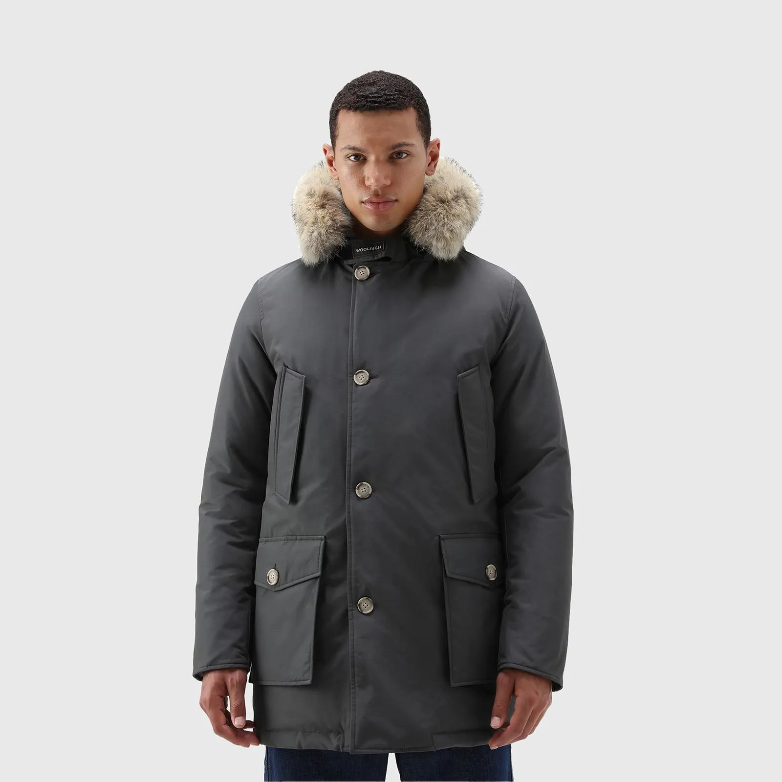 Woolrich Arctic Parka Ramar Cloth con Pelliccia Removibile Grigio