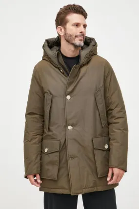 Woolrich down parka ARCTIC men's green color