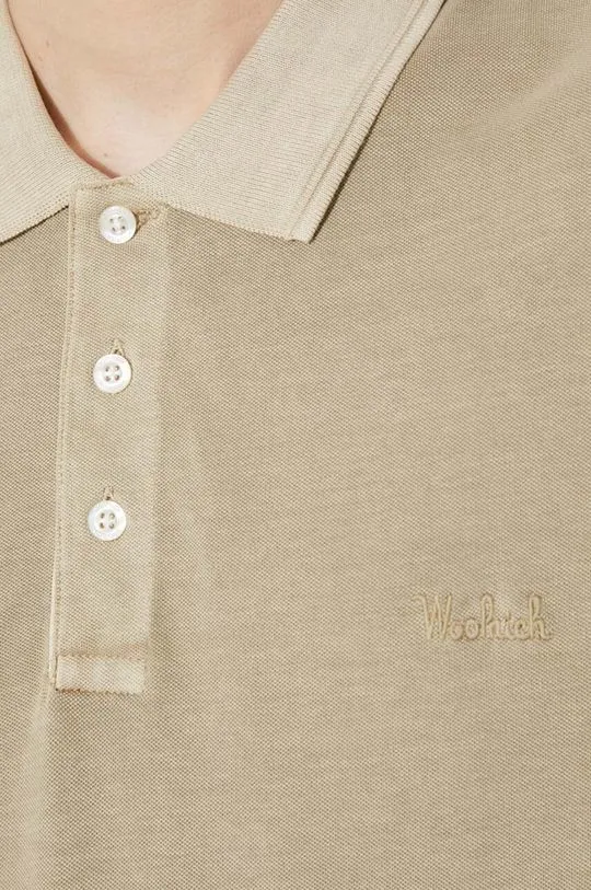 Woolrich polo shirt Mackinack Polo men’s beige color CFWOPO0065MRUT1483