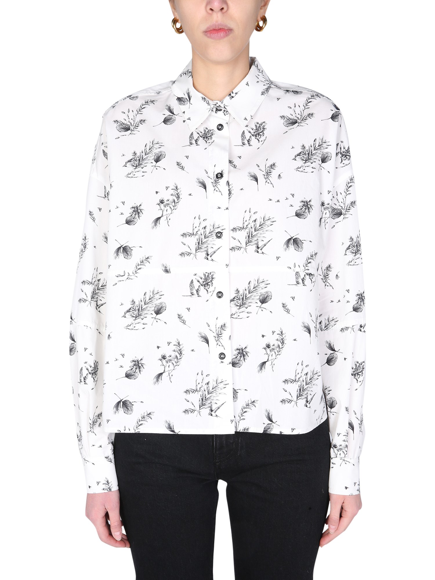 WOOLRICH    REGULAR FIT COTTON POPLIN SHIRT WITH FLORAL PRINT