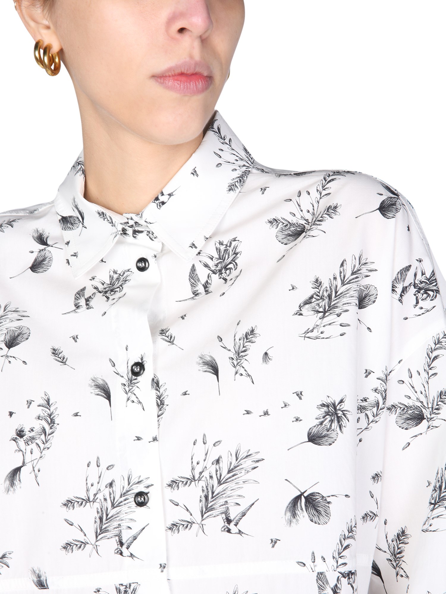 WOOLRICH    REGULAR FIT COTTON POPLIN SHIRT WITH FLORAL PRINT