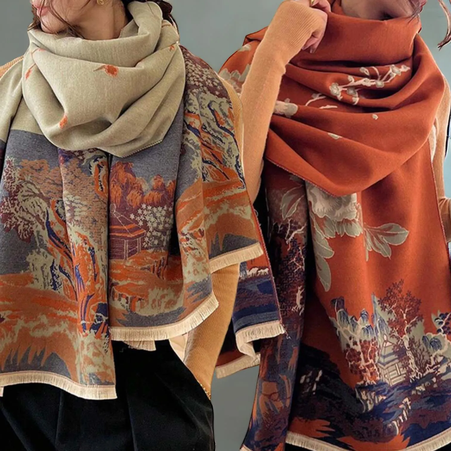 WRAP Warm Jacquard Shawl Scarf Limited Edition