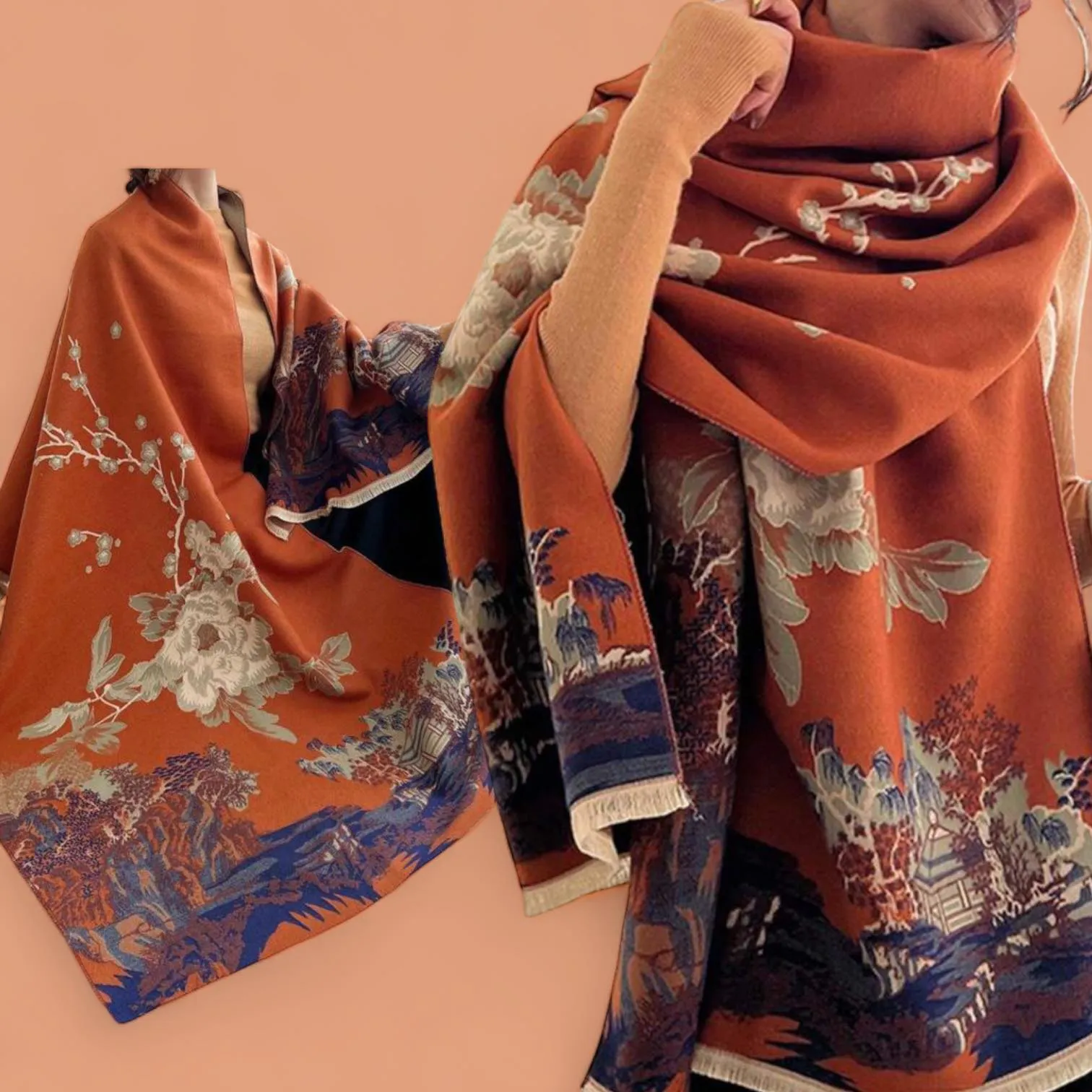 WRAP Warm Jacquard Shawl Scarf Limited Edition