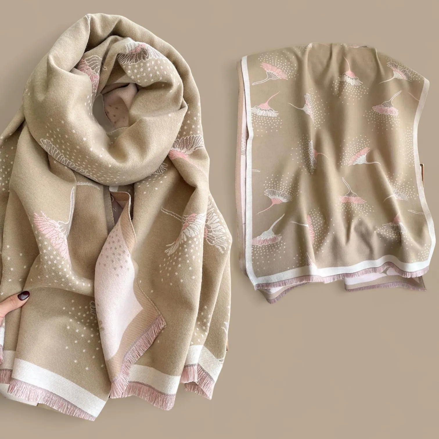 WRAP Warm Jacquard Shawl Scarf Limited Edition