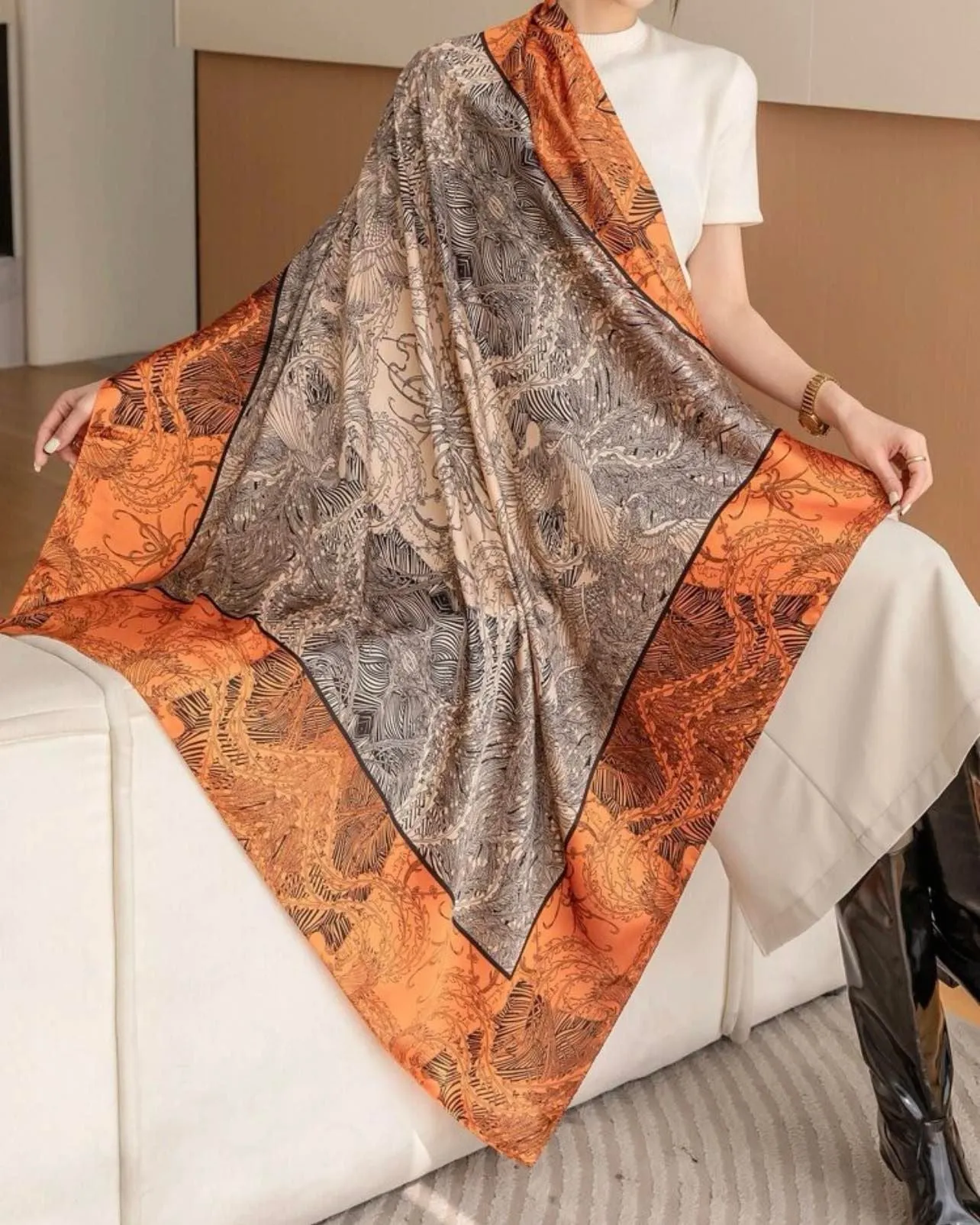 WRAP XL Square Printed Bandana Scarf 110x110cm