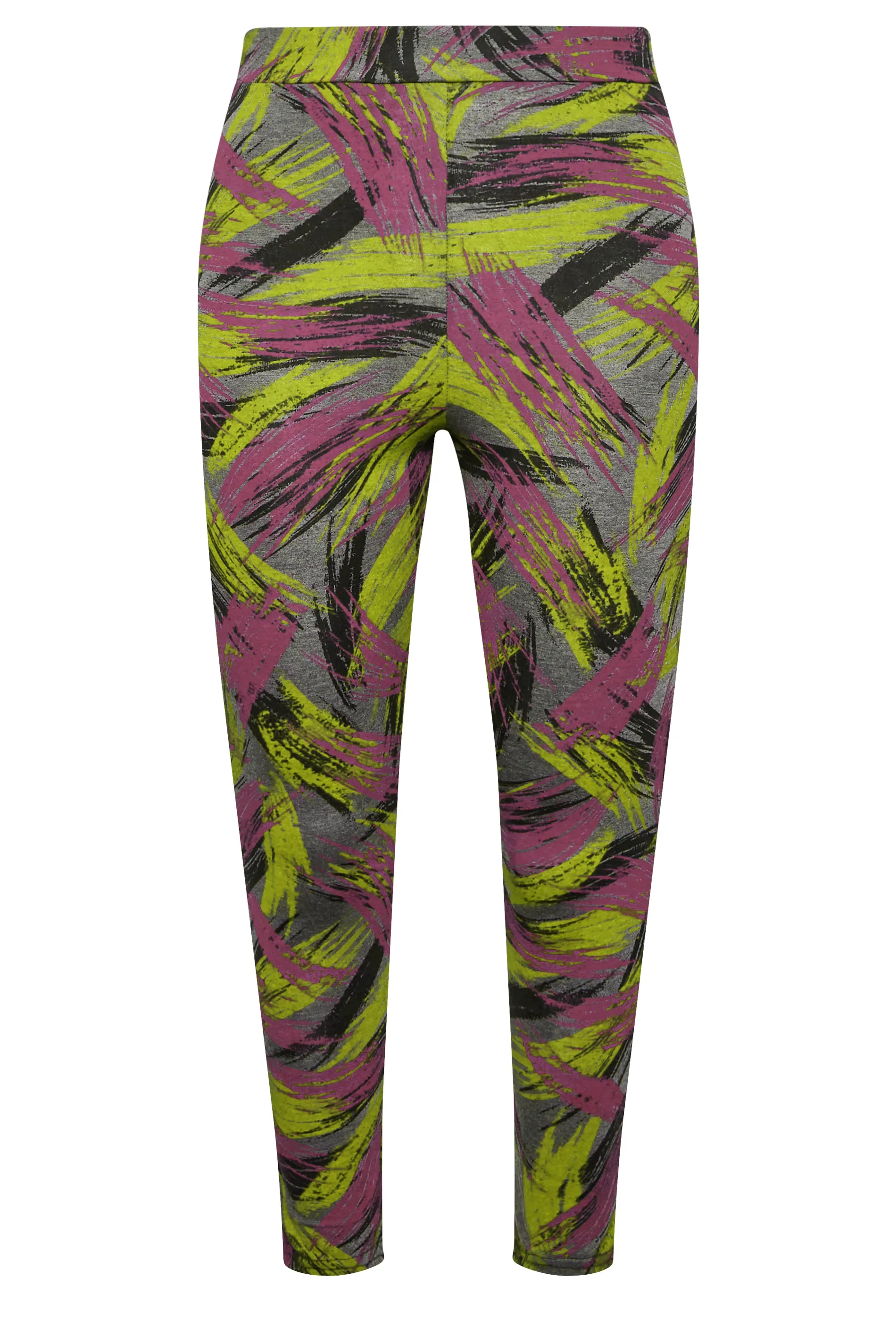 YOURS ACTIVE Curve Green & Pink Slash Print Leggings