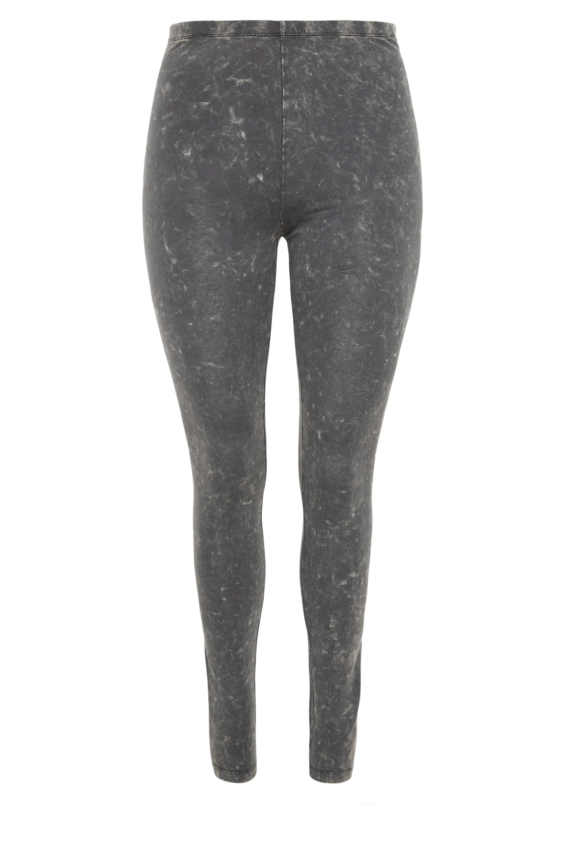 YOURS Curve Grey Acid Wash Stretch Cotton Leggings