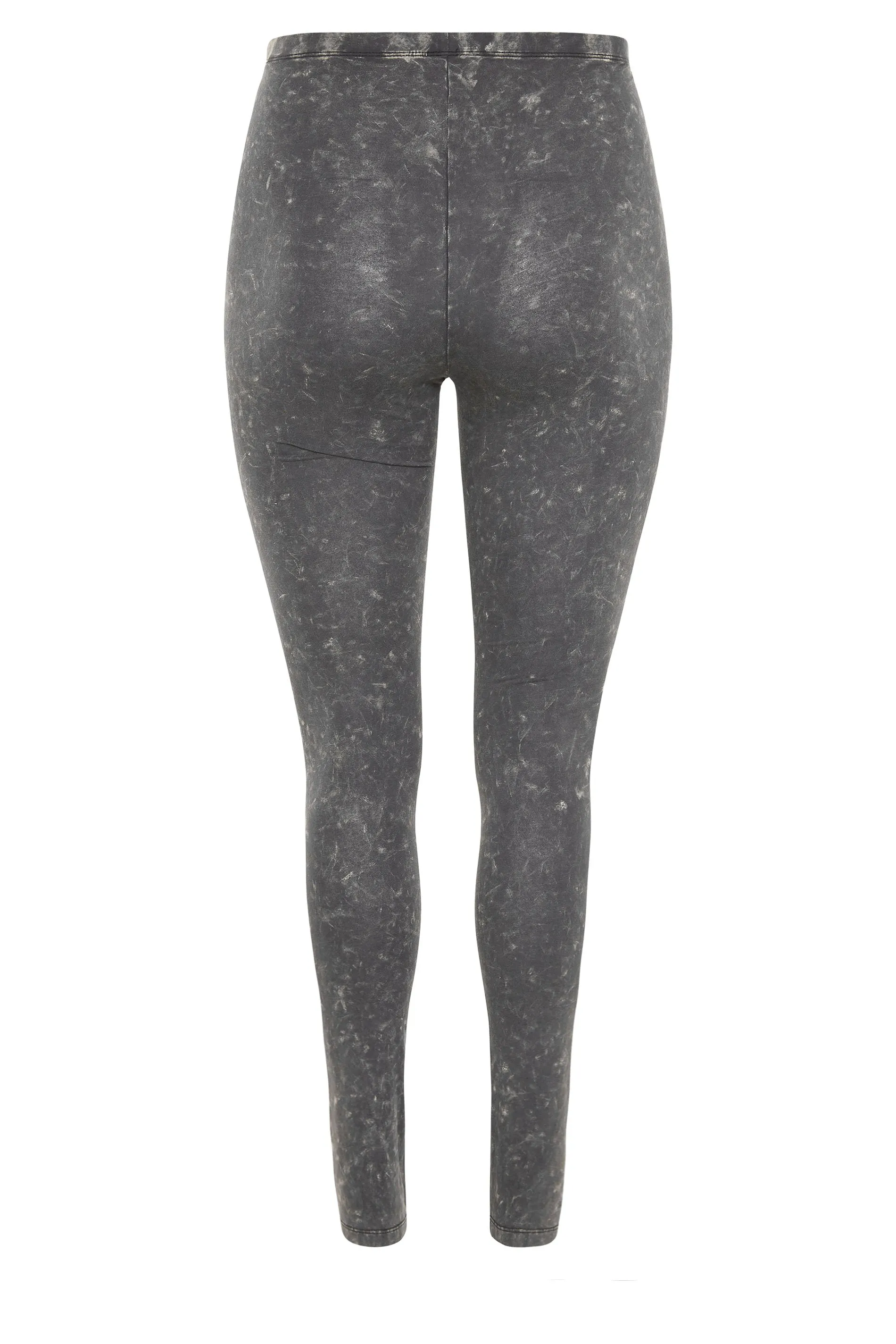 YOURS Curve Grey Acid Wash Stretch Cotton Leggings