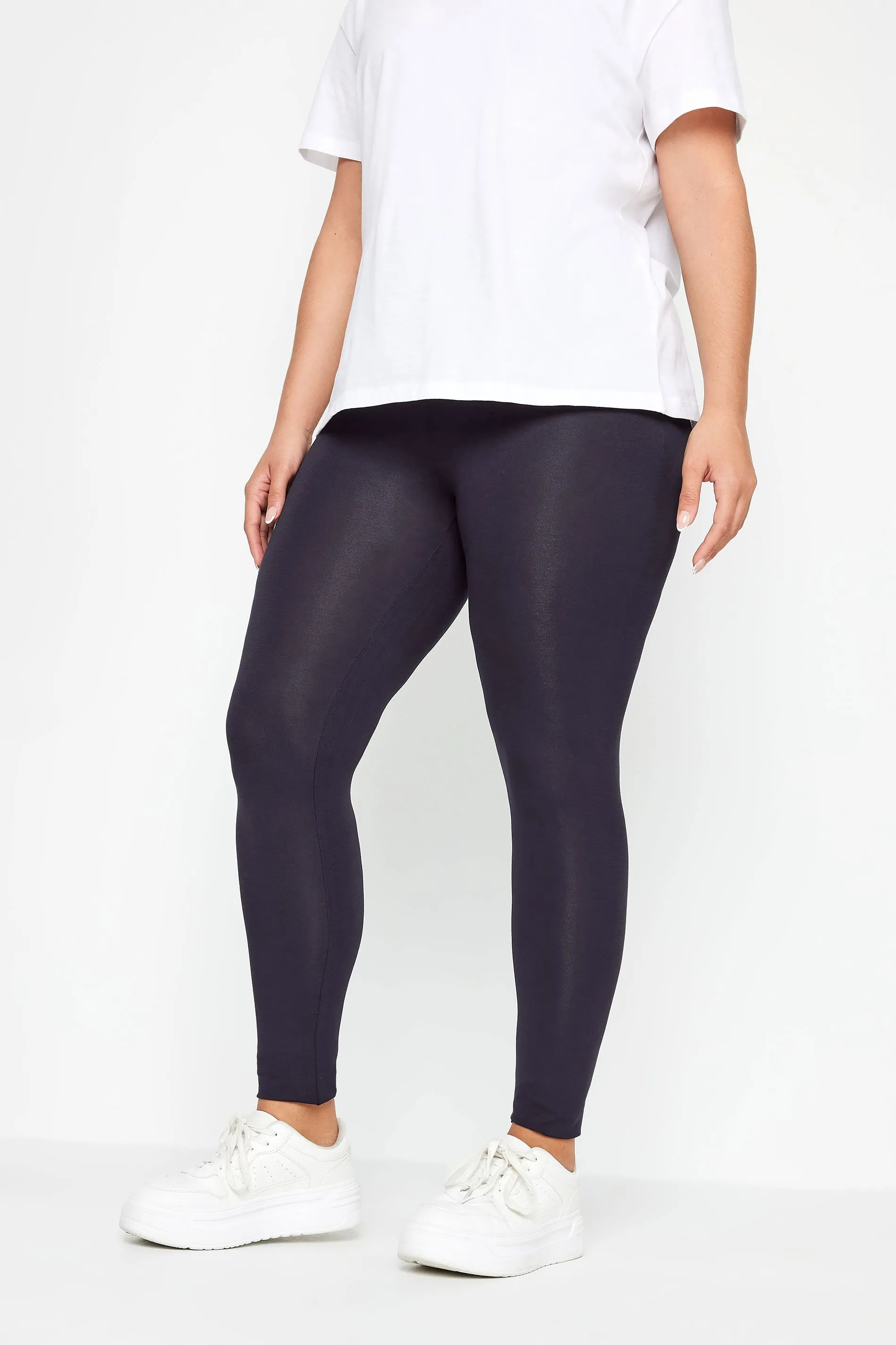 YOURS Curve Navy Blue Soft Touch Stretch Leggings