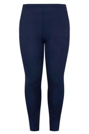 YOURS Curve Navy Blue Soft Touch Stretch Leggings