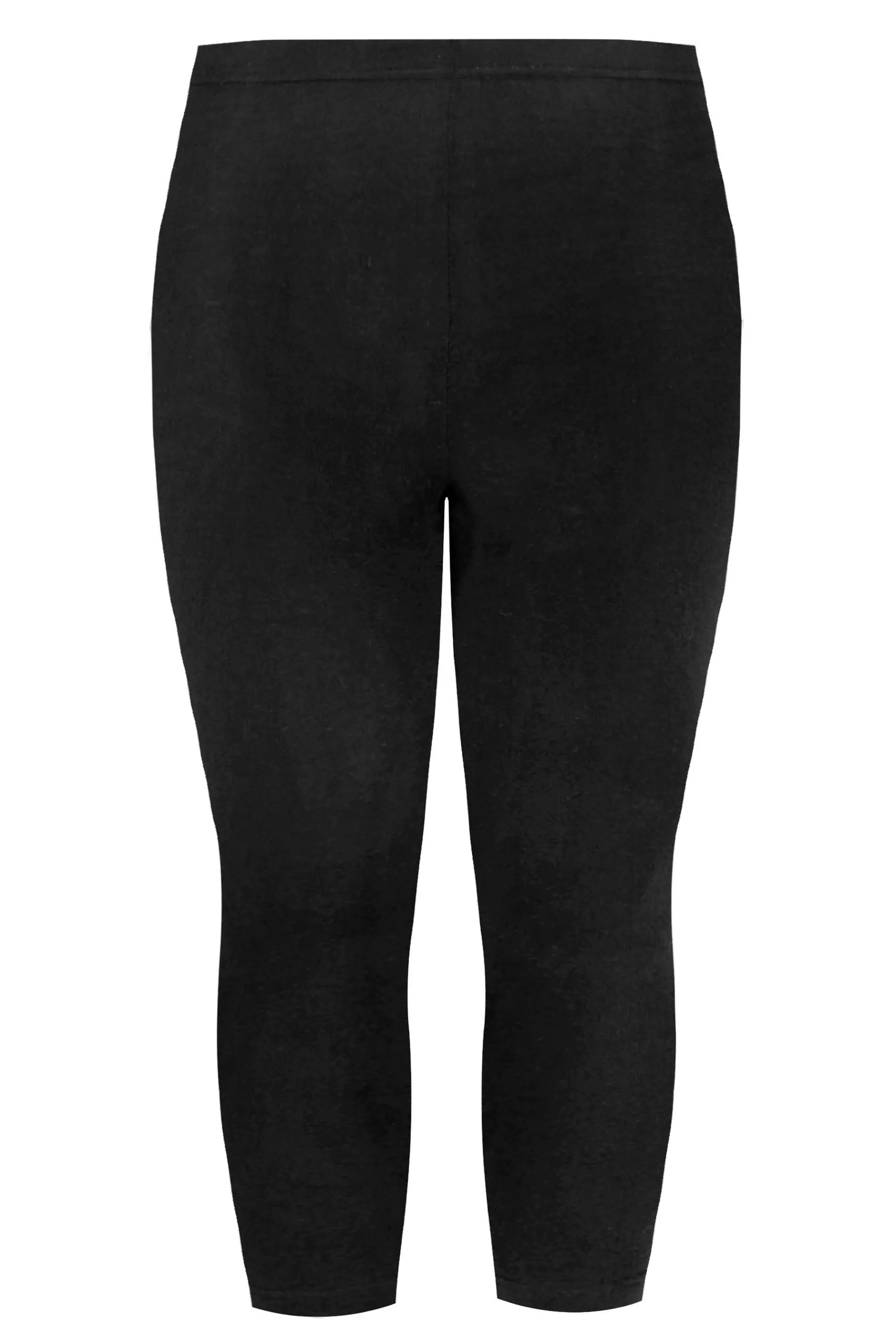 YOURS FOR GOOD Curve Black Cotton Cropped Leggings